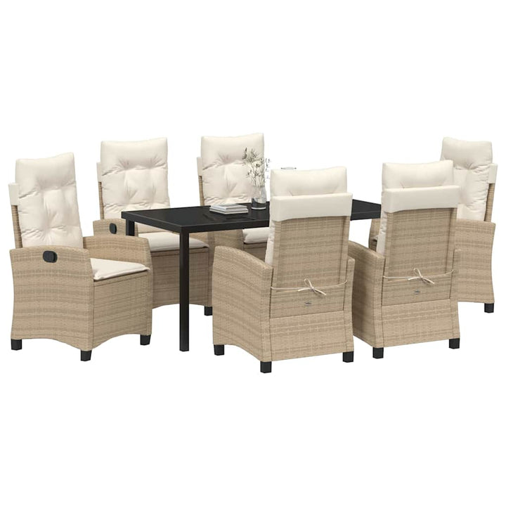 Have Spisebordssæt 7 pcs Beige polyrattan