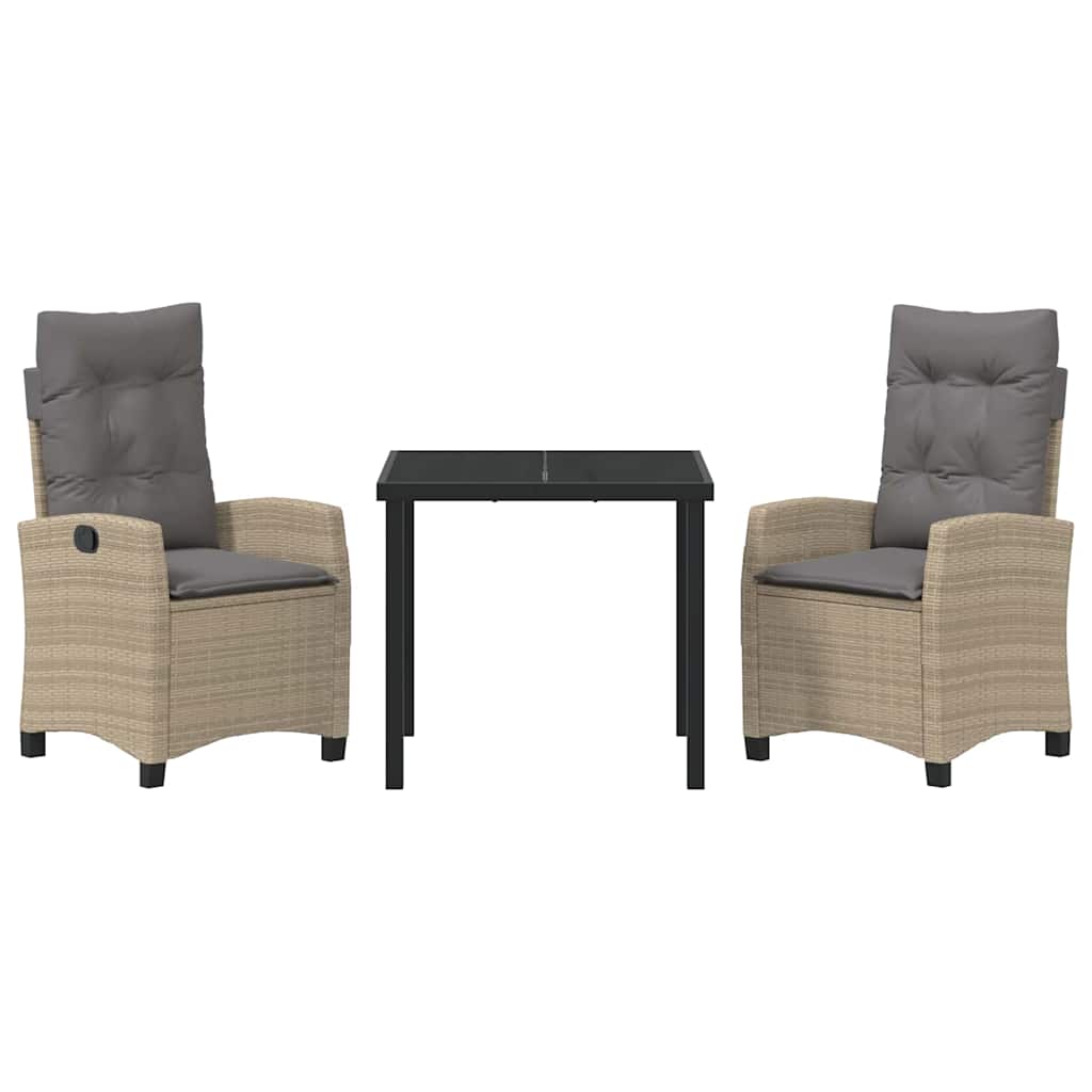 Have Spisebordssæt 3 pcs Beige polyrattan