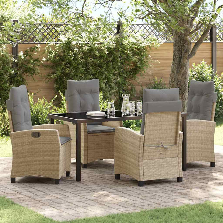 Have Spisebordssæt 5 pcs Beige polyrattan