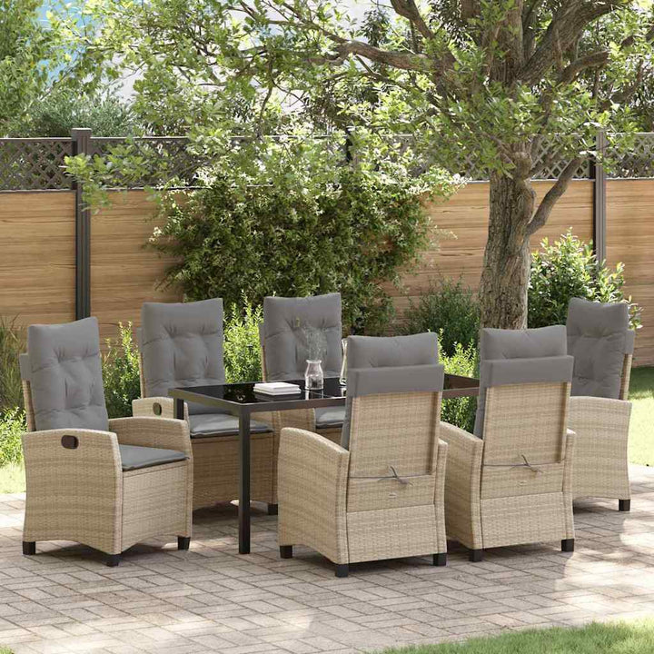 Have Spisebordssæt 7 pcs Beige polyrattan