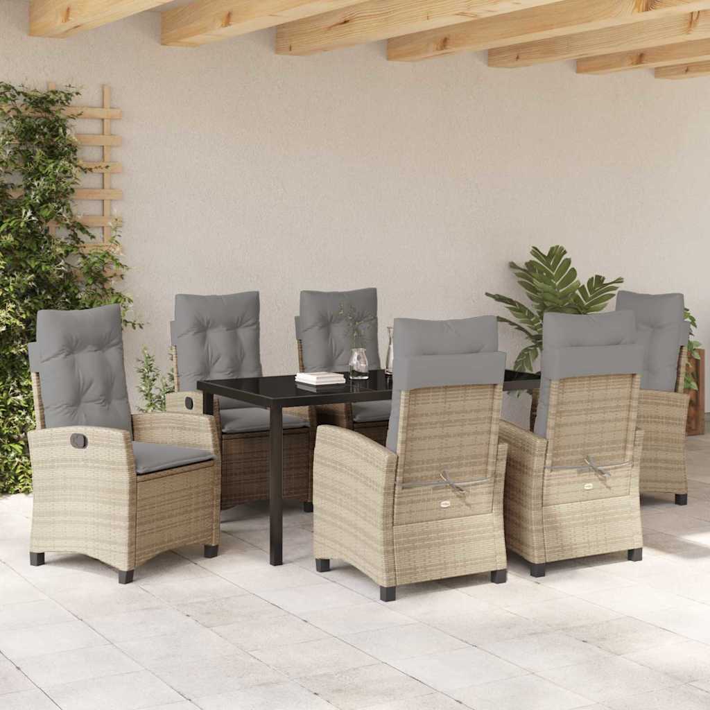 Have Spisebordssæt 7 pcs Beige polyrattan