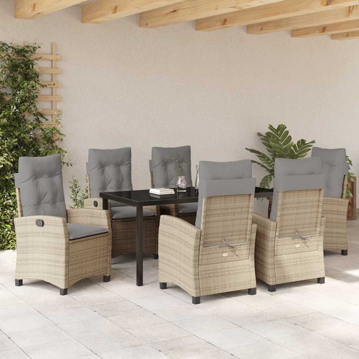 Have Spisebordssæt 7 pcs Beige polyrattan