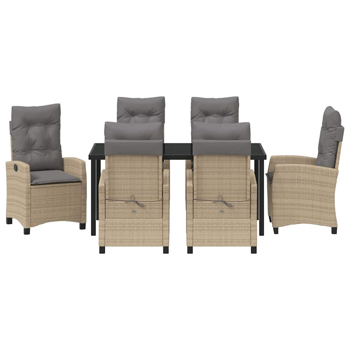 Have Spisebordssæt 7 pcs Beige polyrattan