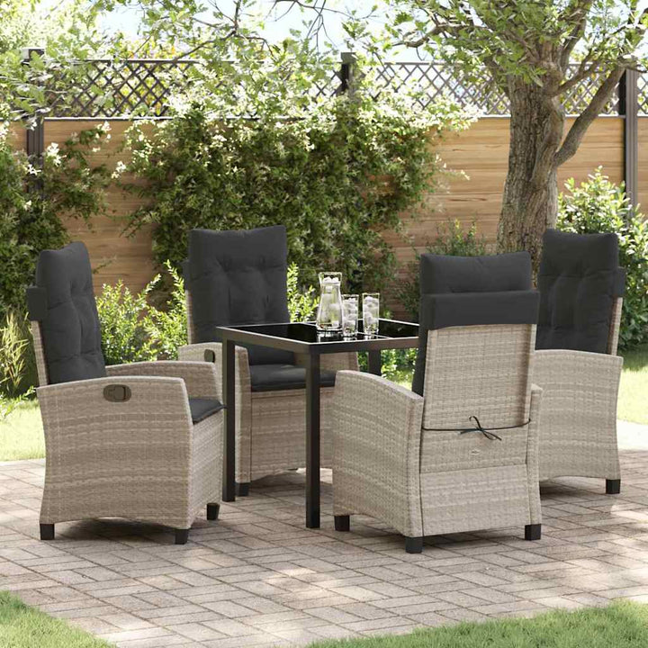 Have Spisebordssæt 5 pcs Lysegrå polyrattan