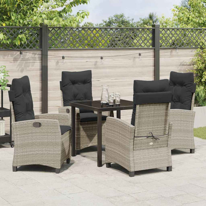 Have Spisebordssæt 5 pcs Lysegrå polyrattan