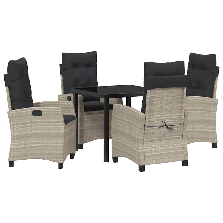 Have Spisebordssæt 5 pcs Lysegrå polyrattan