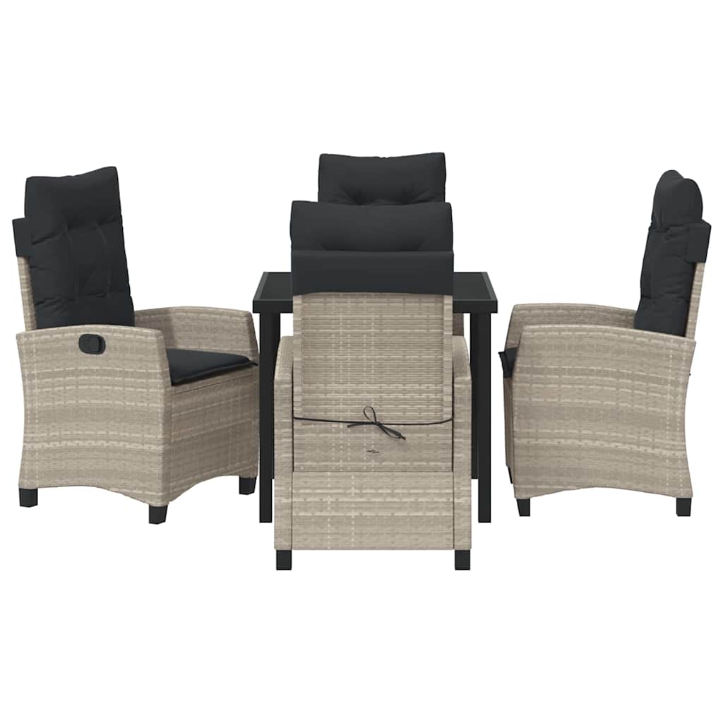 Have Spisebordssæt 5 pcs Lysegrå polyrattan