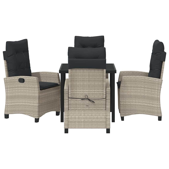 Have Spisebordssæt 5 pcs Lysegrå polyrattan