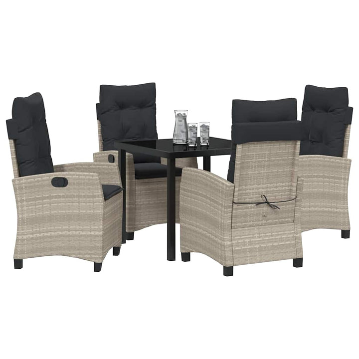 Have Spisebordssæt 5 pcs Lysegrå polyrattan