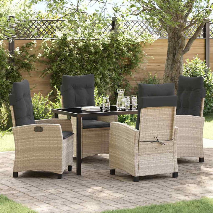 Have Spisebordssæt 5 pcs Lysegrå polyrattan