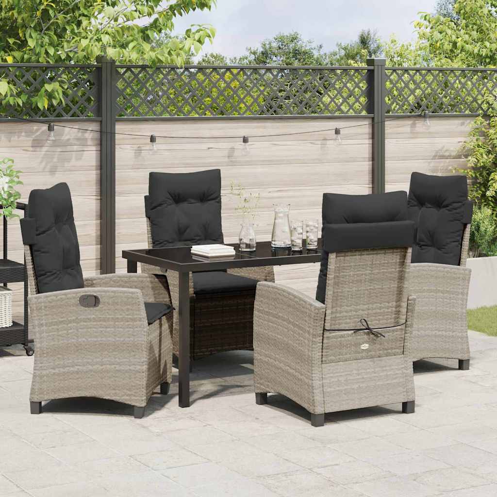 Have Spisebordssæt 5 pcs Lysegrå polyrattan