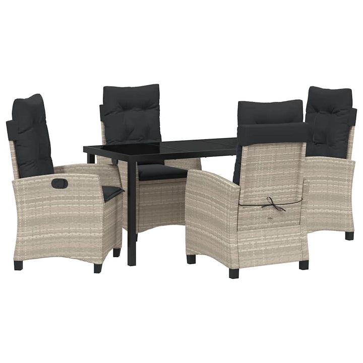 Have Spisebordssæt 5 pcs Lysegrå polyrattan