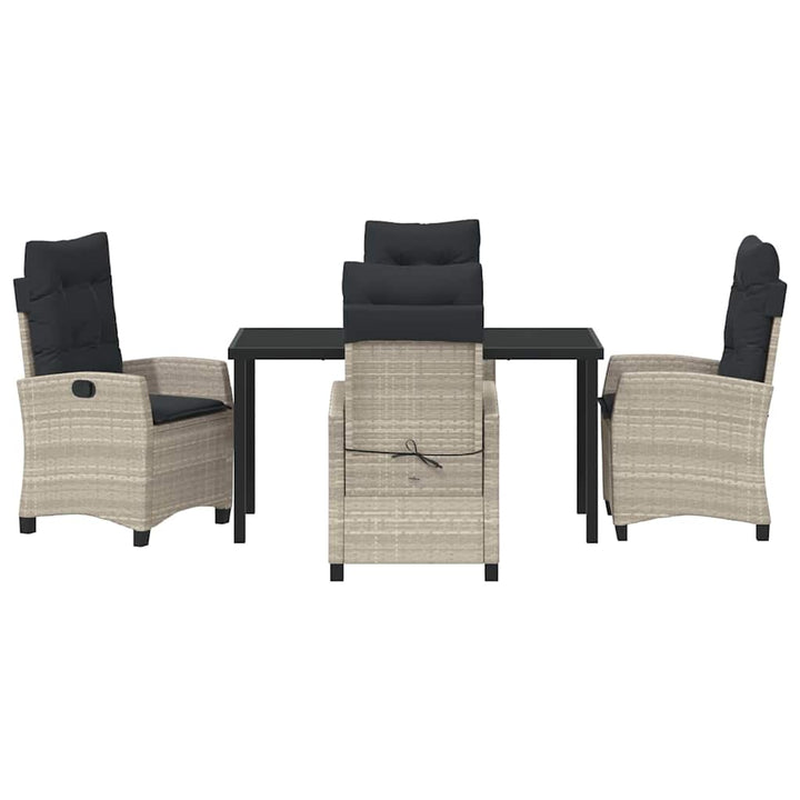 Have Spisebordssæt 5 pcs Lysegrå polyrattan