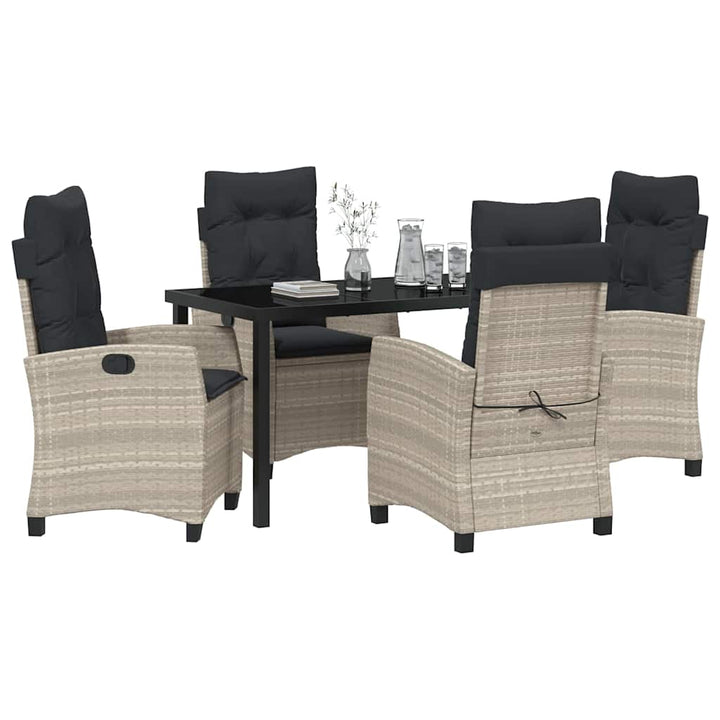 Have Spisebordssæt 5 pcs Lysegrå polyrattan
