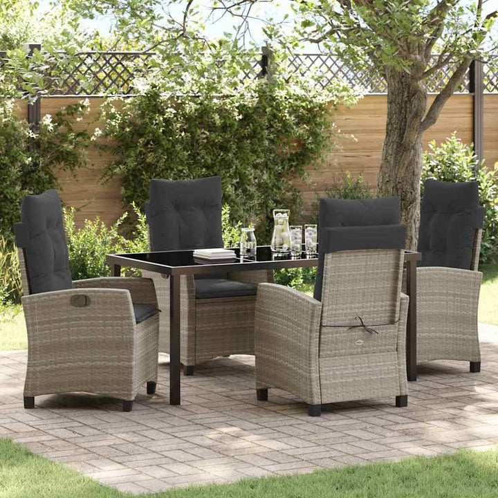 Have Spisebordssæt 5 pcs Lysegrå polyrattan