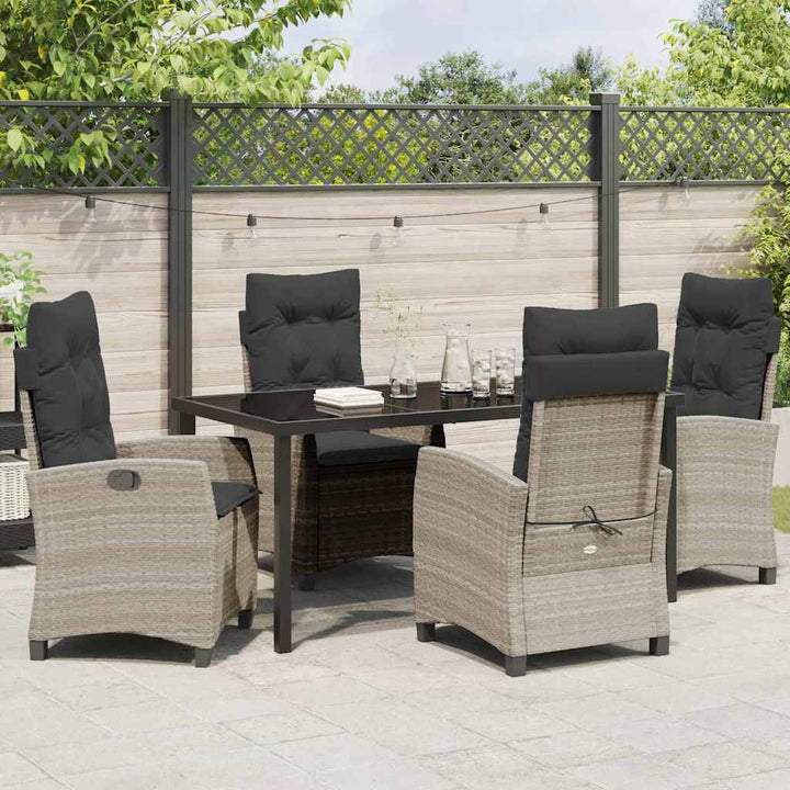 Have Spisebordssæt 5 pcs Lysegrå polyrattan