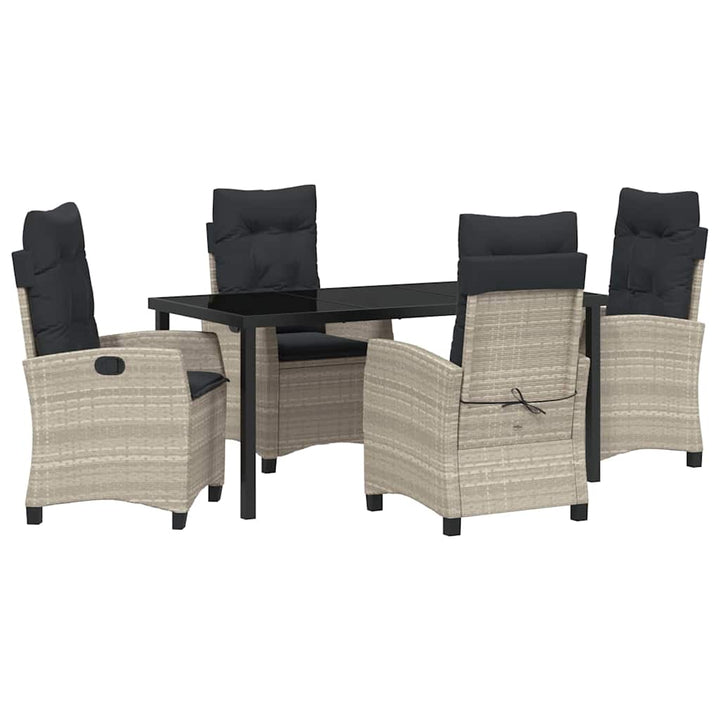 Have Spisebordssæt 5 pcs Lysegrå polyrattan