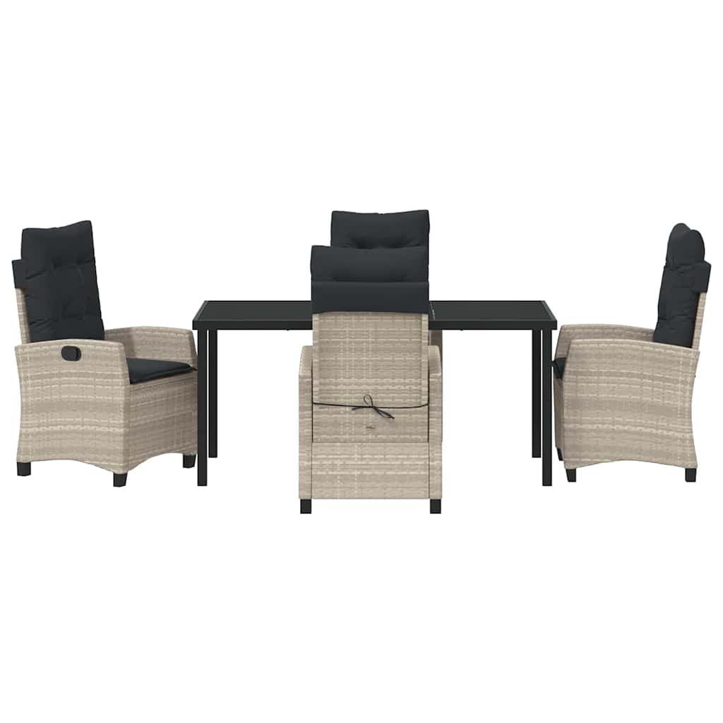 Have Spisebordssæt 5 pcs Lysegrå polyrattan