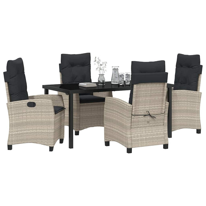 Have Spisebordssæt 5 pcs Lysegrå polyrattan