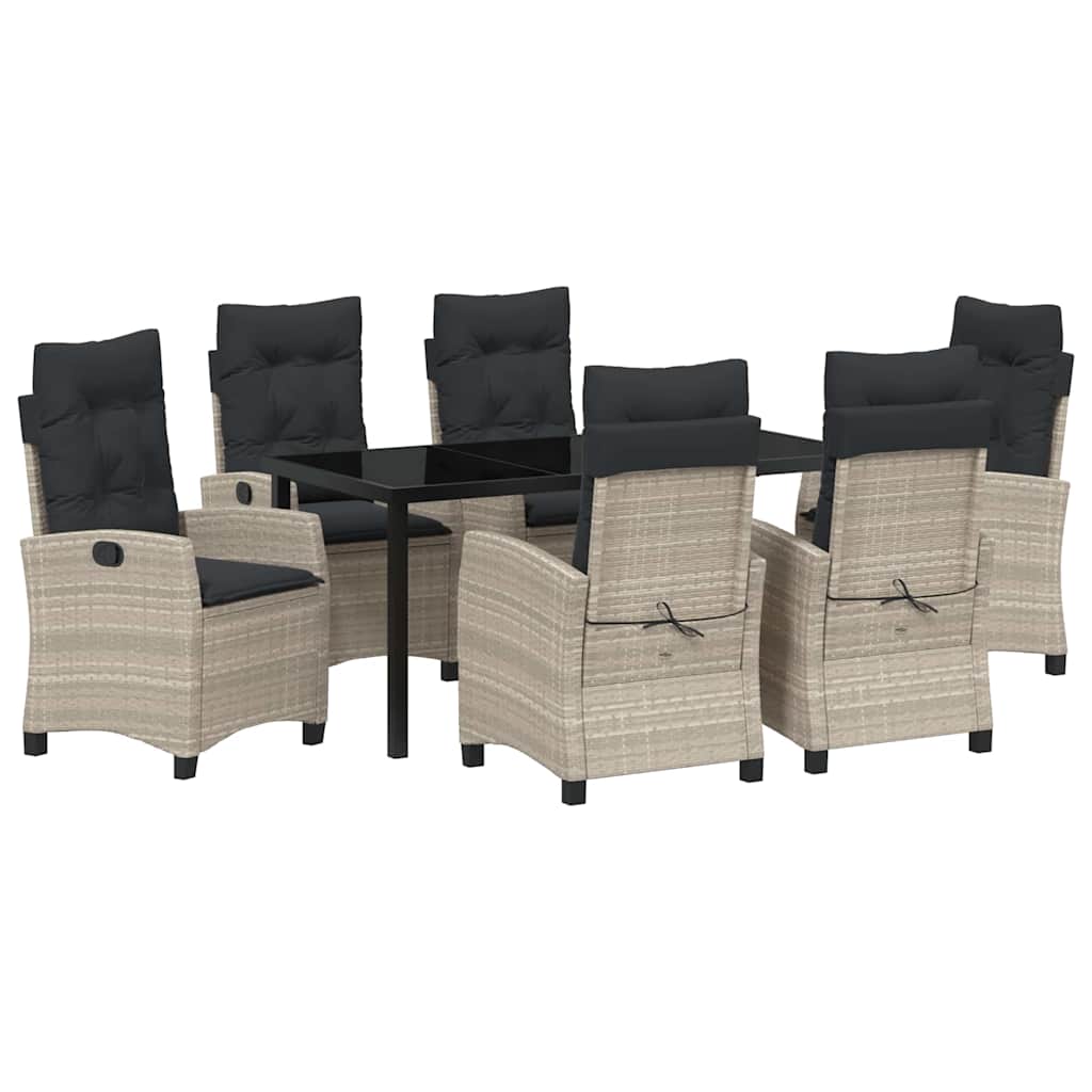 Have Spisebordssæt 7 pcs Lysegrå polyrattan