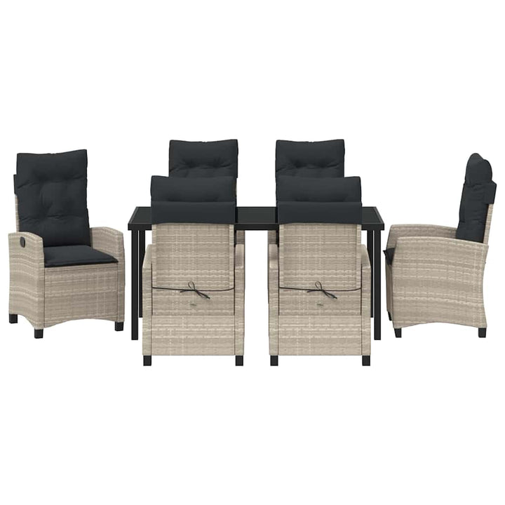 Have Spisebordssæt 7 pcs Lysegrå polyrattan