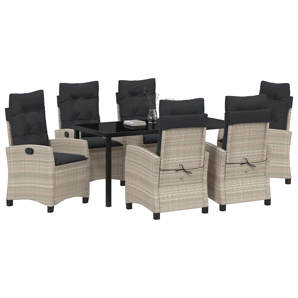 Have Spisebordssæt 7 pcs Lysegrå polyrattan