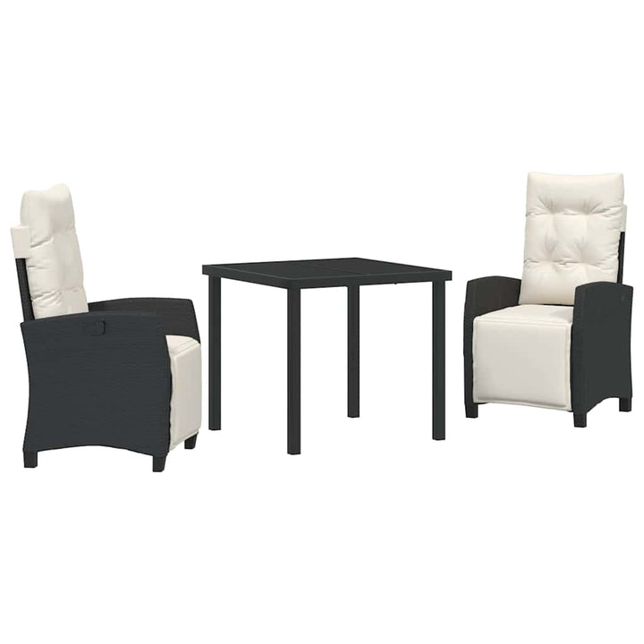 Have Spisebordssæt 3 pcs Sort polyrattan