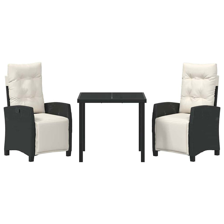Have Spisebordssæt 3 pcs Sort polyrattan