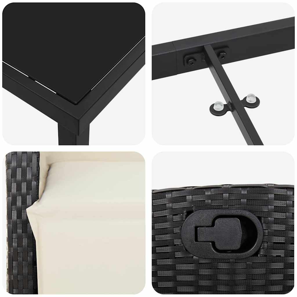 Have Spisebordssæt 5 pcs Sort polyrattan