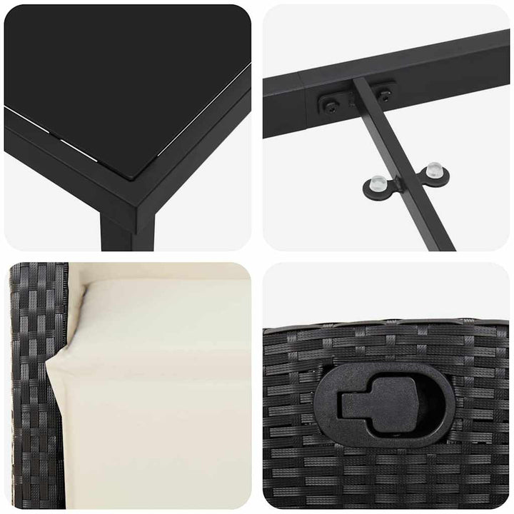 Have Spisebordssæt 5 pcs Sort polyrattan