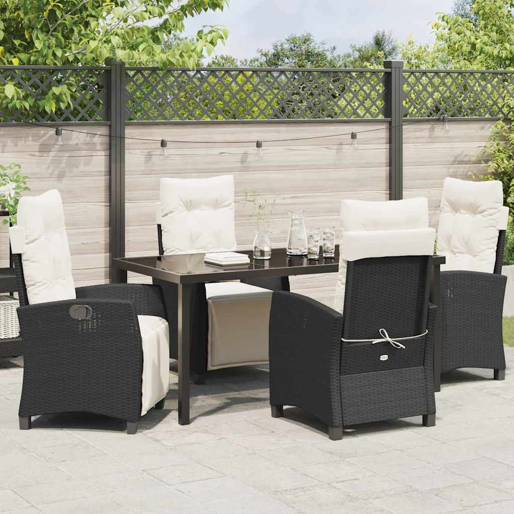 Have Spisebordssæt 5 pcs Sort polyrattan