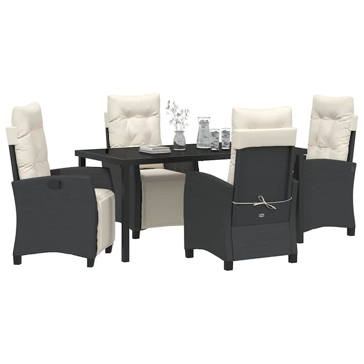 Have Spisebordssæt 5 pcs Sort polyrattan
