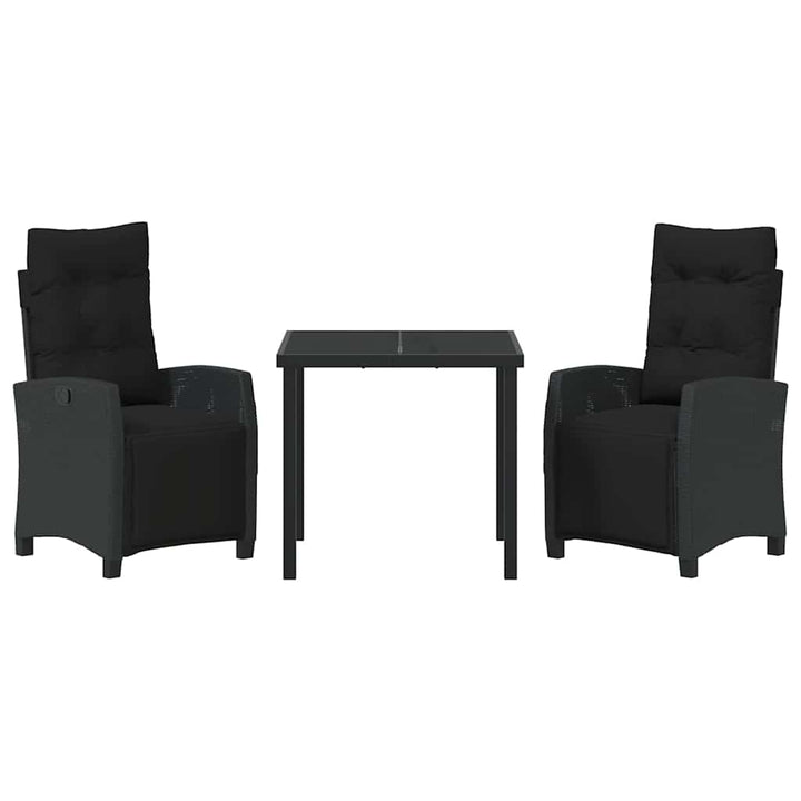 Have Spisebordssæt 3 pcs Sort polyrattan