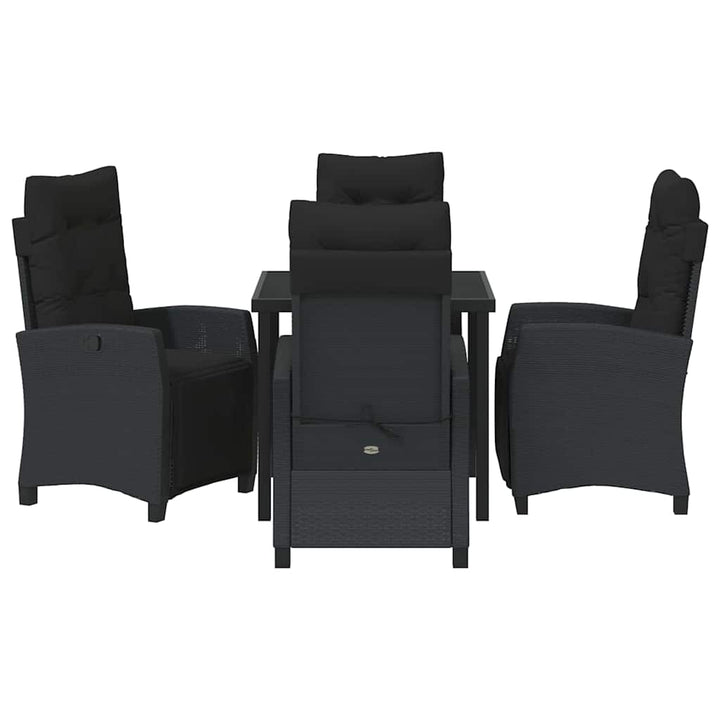 Have Spisebordssæt 5 pcs Sort polyrattan