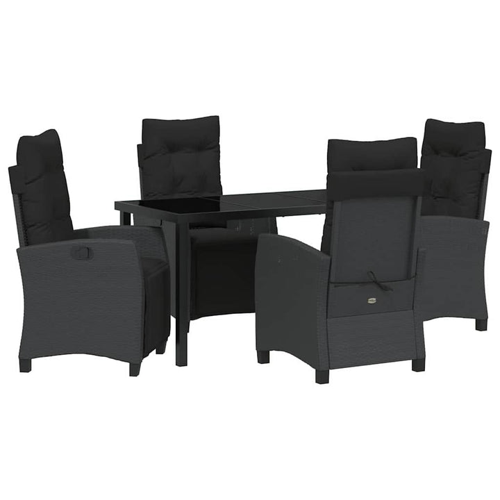 Have Spisebordssæt 5 pcs Sort polyrattan
