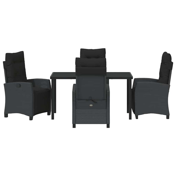 Have Spisebordssæt 5 pcs Sort polyrattan