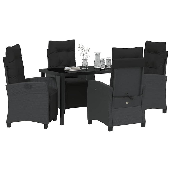 Have Spisebordssæt 5 pcs Sort polyrattan