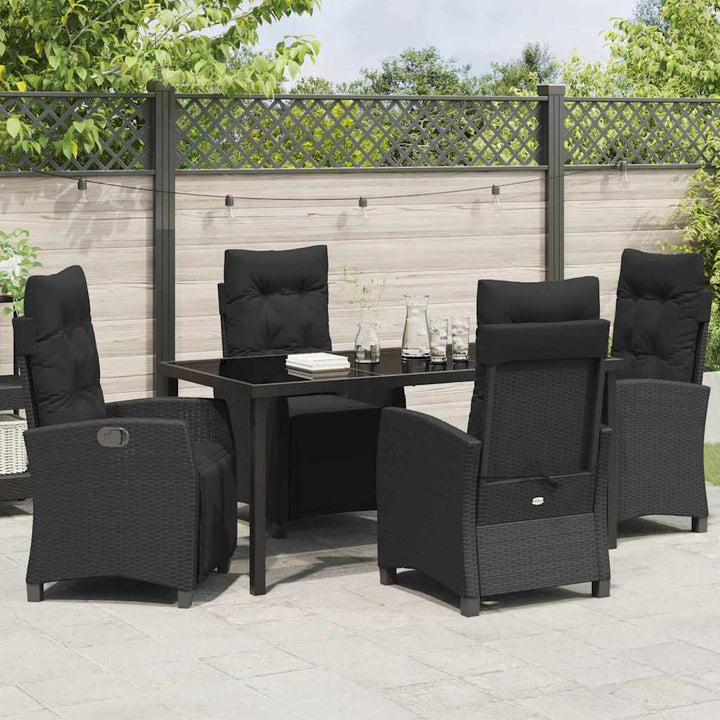 Have Spisebordssæt 5 pcs Sort polyrattan