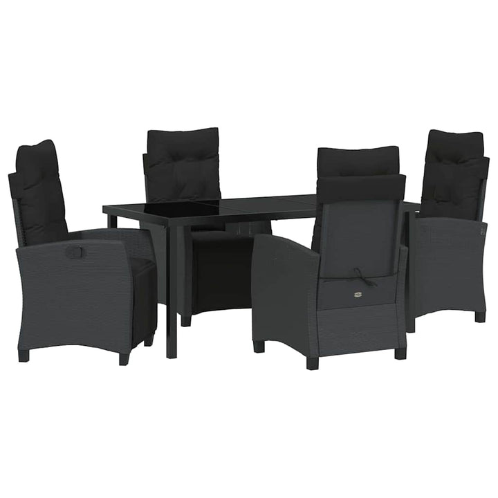Have Spisebordssæt 5 pcs Sort polyrattan