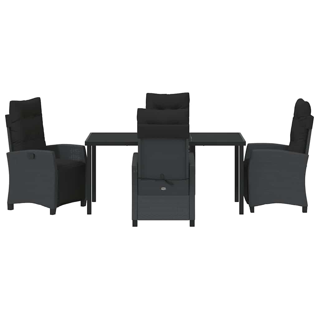 Have Spisebordssæt 5 pcs Sort polyrattan