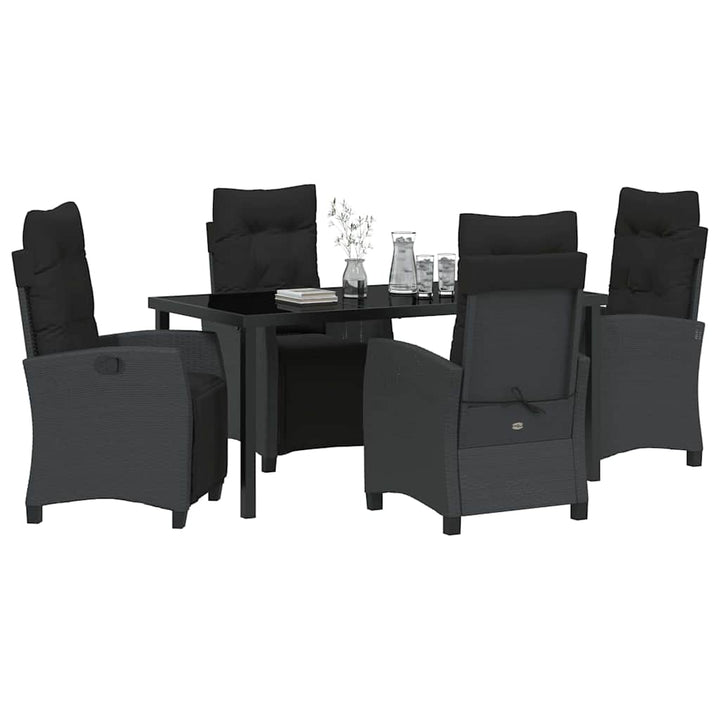 Have Spisebordssæt 5 pcs Sort polyrattan