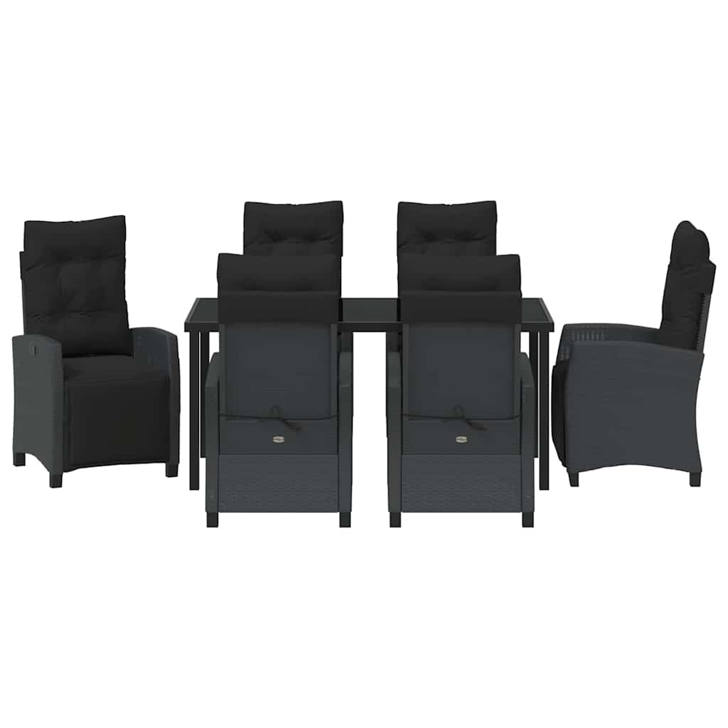 Have Spisebordssæt 7 pcs Sort polyrattan