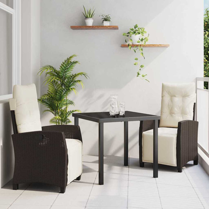Have Spisebordssæt 3 pcs Brun polyrattan