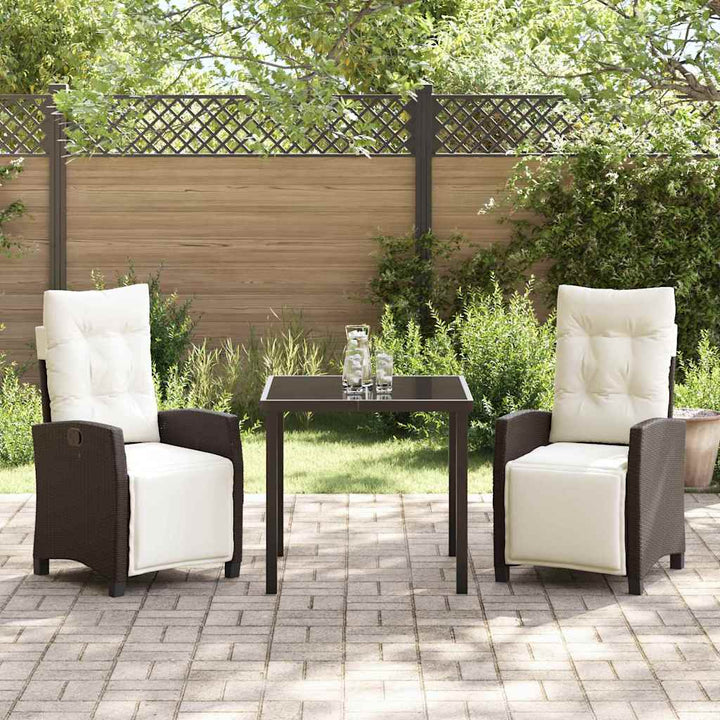 Have Spisebordssæt 3 pcs Brun polyrattan