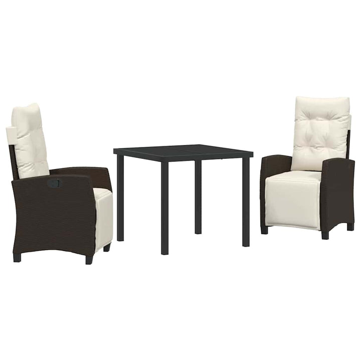 Have Spisebordssæt 3 pcs Brun polyrattan
