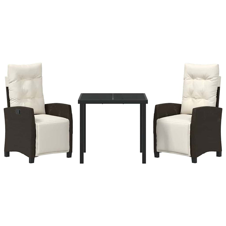 Have Spisebordssæt 3 pcs Brun polyrattan