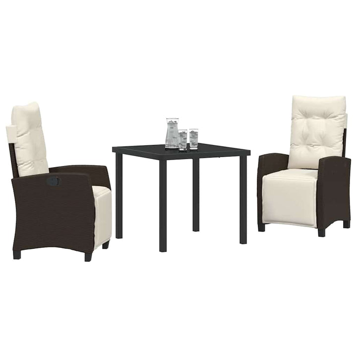 Have Spisebordssæt 3 pcs Brun polyrattan