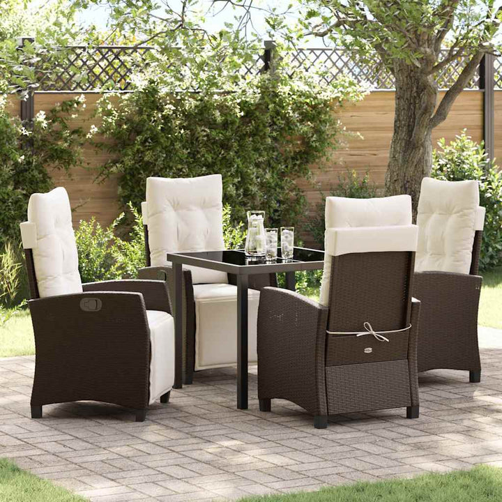 Have Spisebordssæt 5 pcs Brun polyrattan
