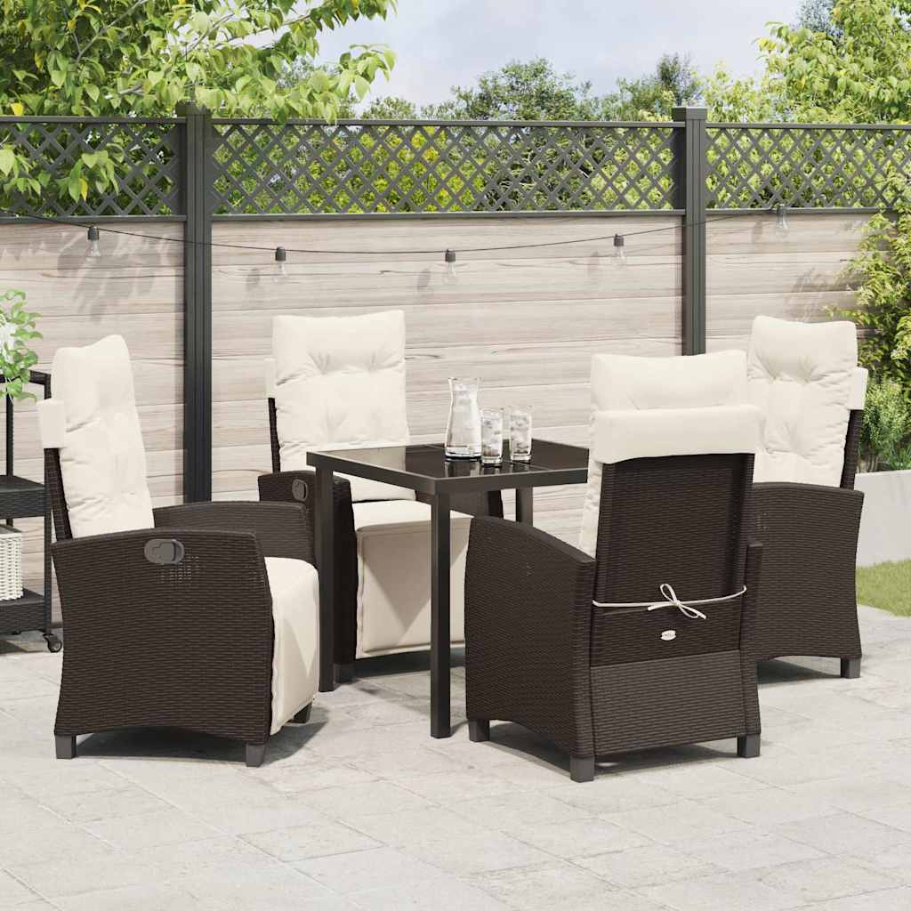 Have Spisebordssæt 5 pcs Brun polyrattan