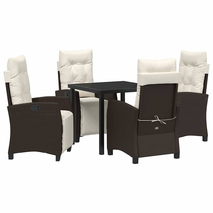 Have Spisebordssæt 5 pcs Brun polyrattan